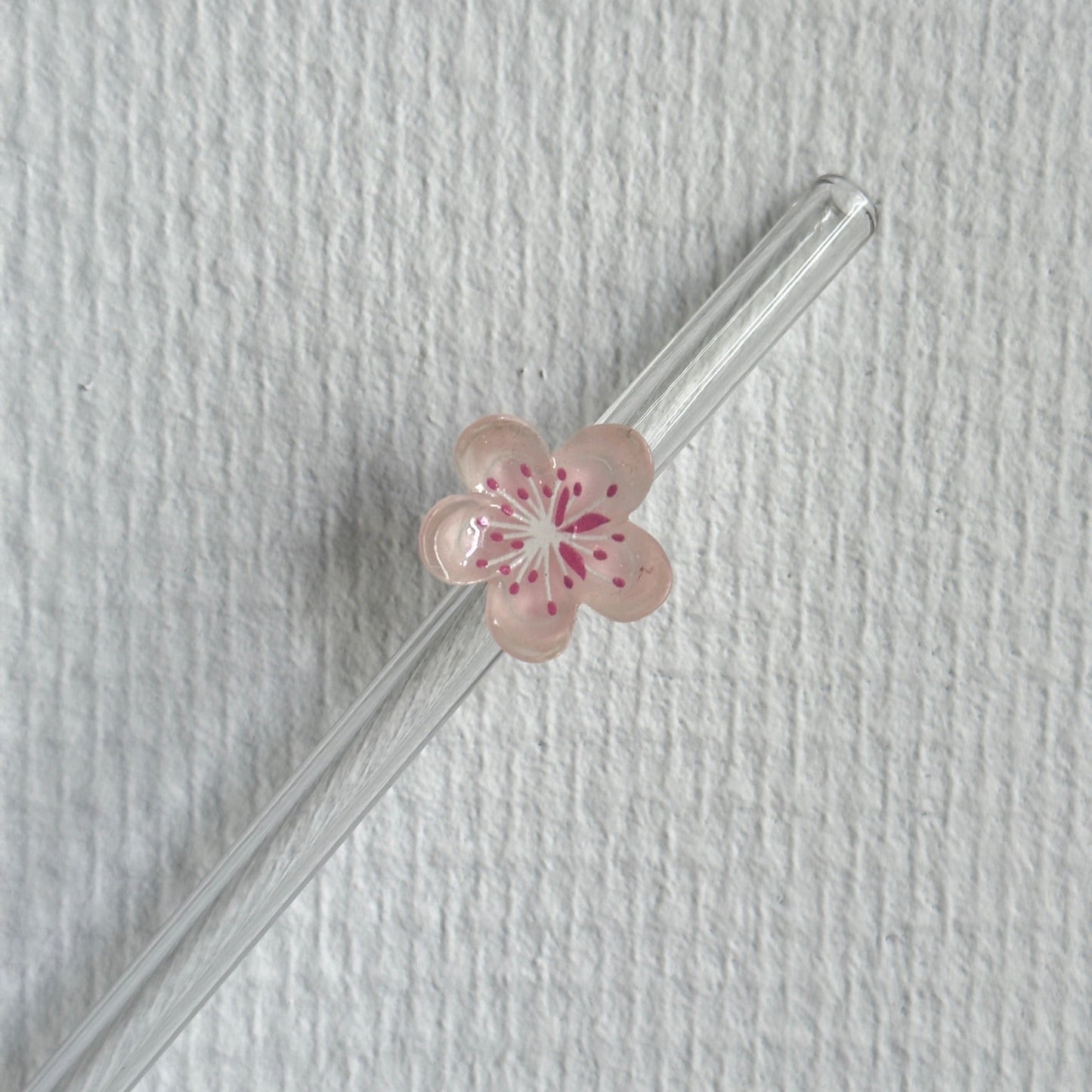 Herbruikbare glazen rietjes met flower in verschillende kleuren – duurzaam en decoratief drinkaccessoire