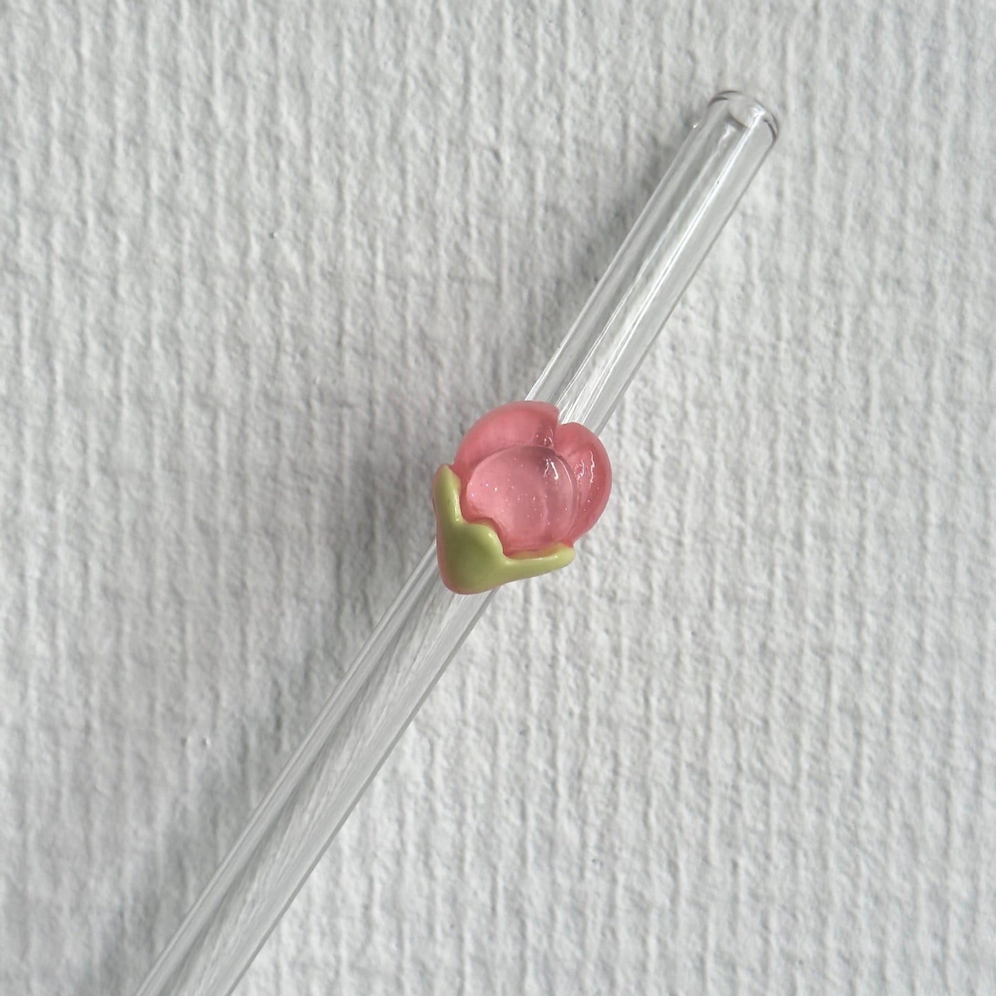 Herbruikbare glazen rietjes met flower in verschillende kleuren – duurzaam en decoratief drinkaccessoire