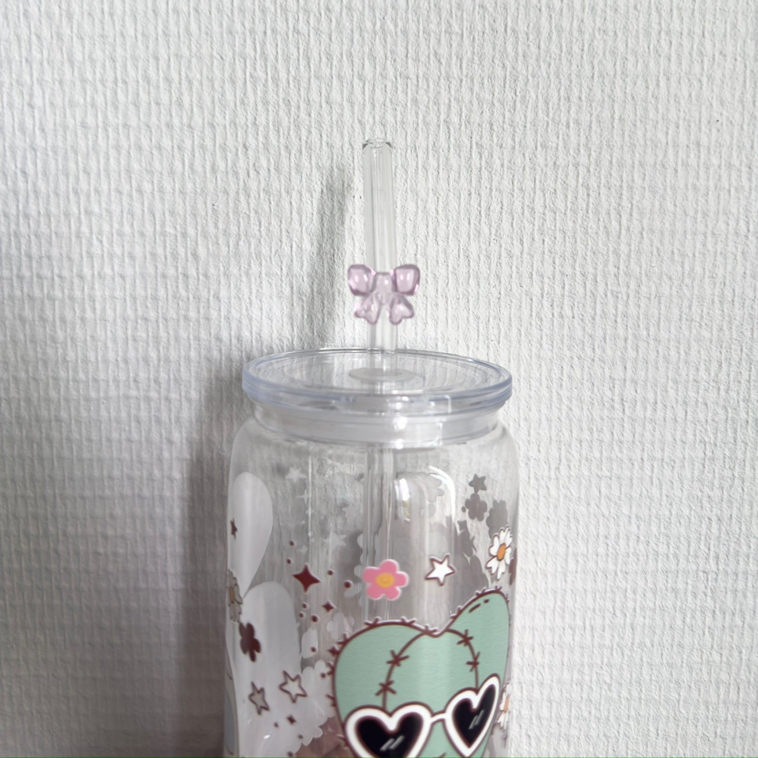 Herbruikbare glazen rietjes met strikje in verschillende kleuren – duurzaam en decoratief drinkaccessoire