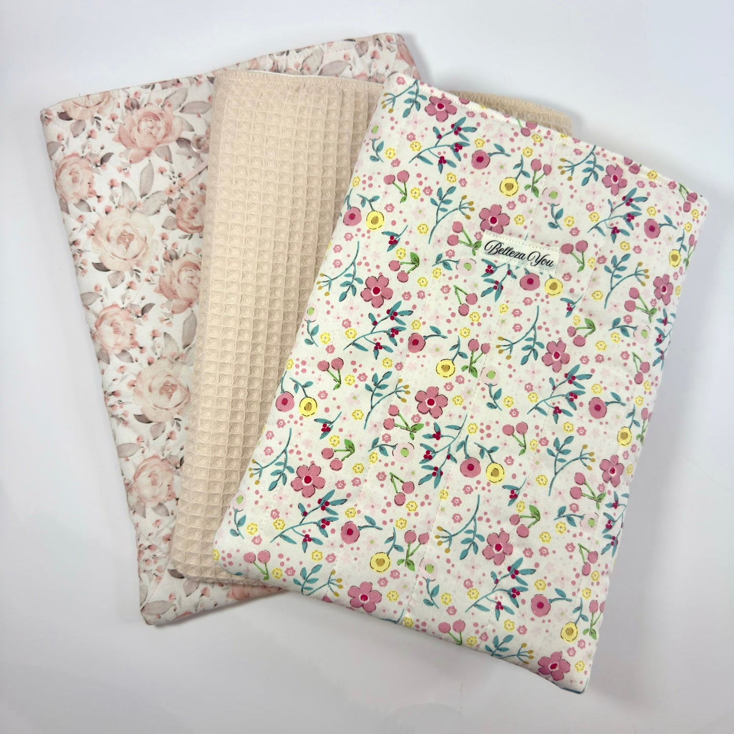 🤍✨ Luxe booksleeve zonder rits – beige wafelstof – minimal & tijdloos