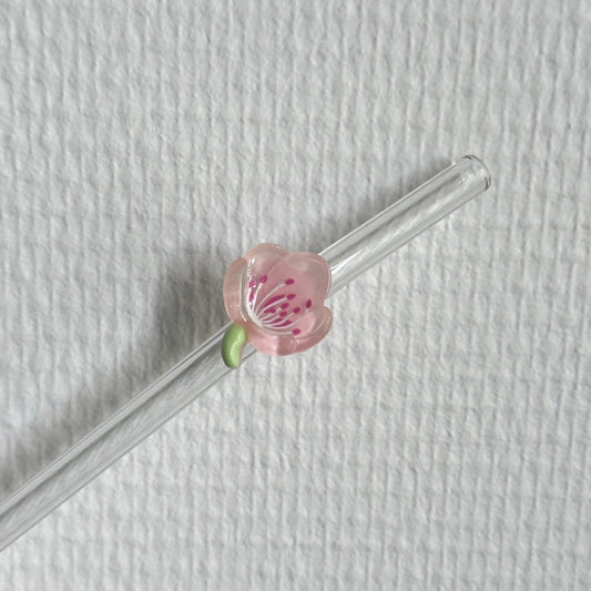 Herbruikbare glazen rietjes met flower in verschillende kleuren – duurzaam en decoratief drinkaccessoire