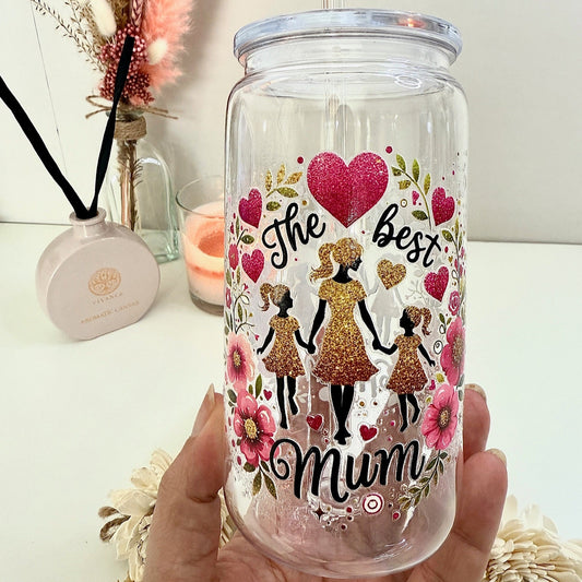 Drinkglas “The best Mum of 2 girls”