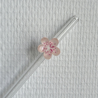 Herbruikbare glazen rietjes met flower in verschillende kleuren – duurzaam en decoratief drinkaccessoire