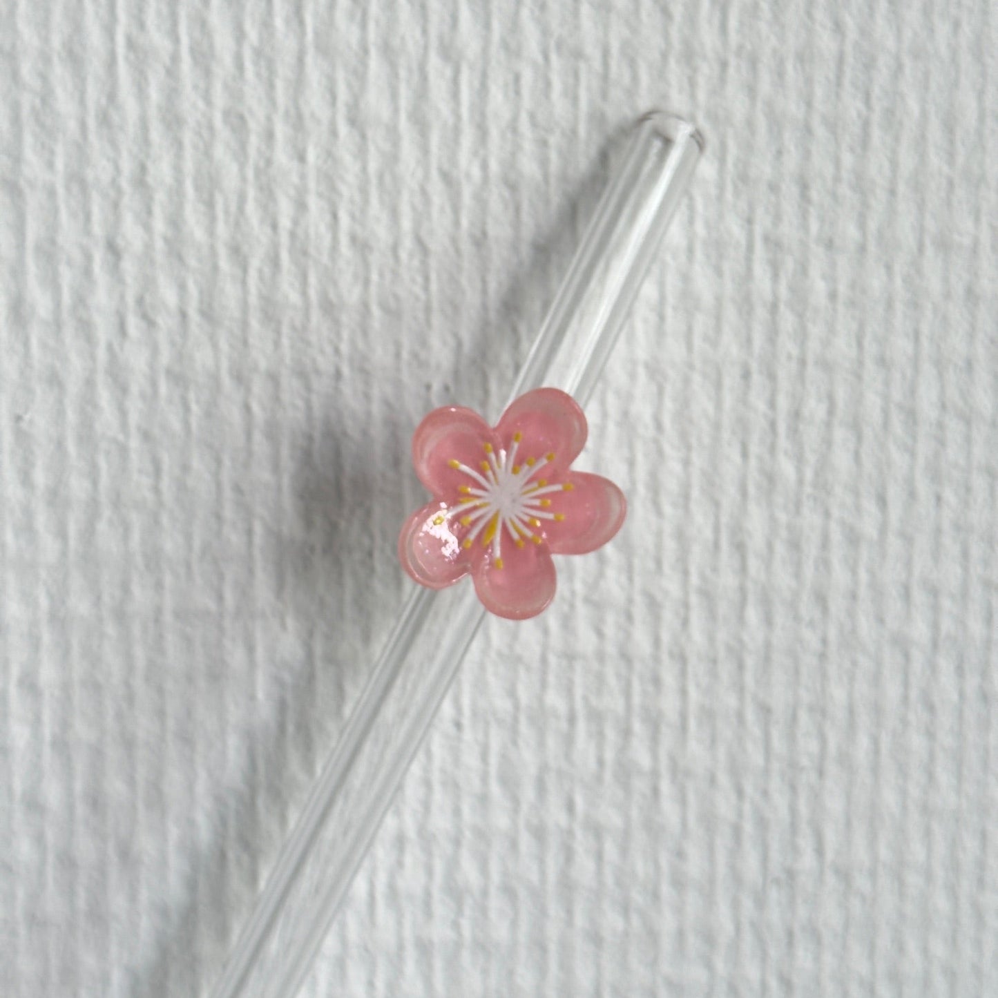 Herbruikbare glazen rietjes met flower in verschillende kleuren – duurzaam en decoratief drinkaccessoire