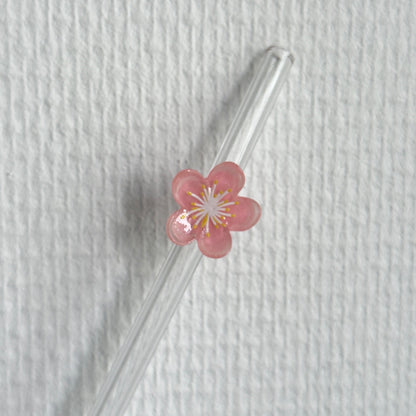 Herbruikbare glazen rietjes met flower in verschillende kleuren – duurzaam en decoratief drinkaccessoire