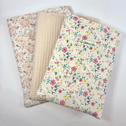 Booksleeve zonder rits – vrolijke bloemenprint – licht & zacht