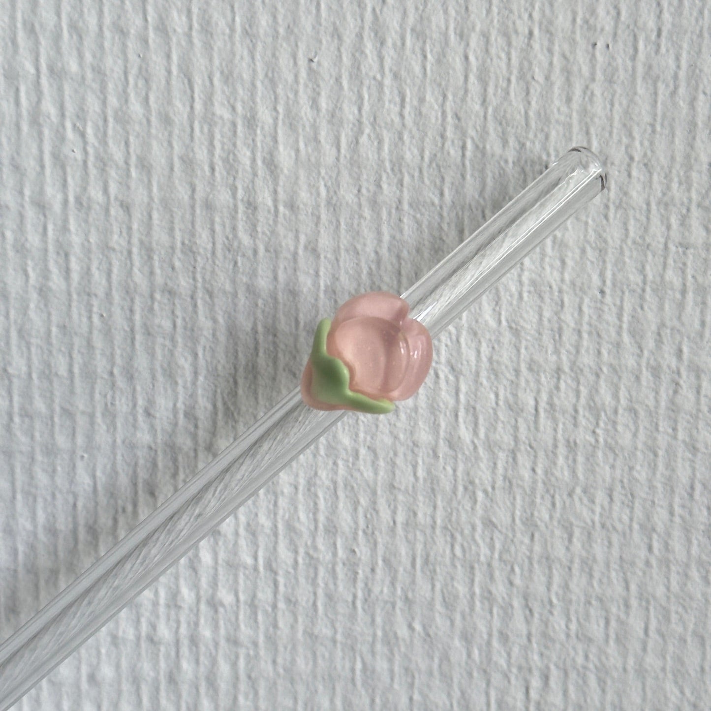 Herbruikbare glazen rietjes met flower in verschillende kleuren – duurzaam en decoratief drinkaccessoire